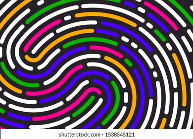Fingerprint background, id pattern, finger print vector color line texture, thumbprint bio background 