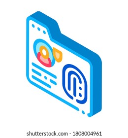 vector de icono base de huella digital. signo de base de huellas digitales isométricas. ilustración de símbolo aislado de color