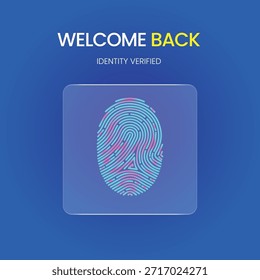 Autenticación biométrica de huellas dactilares con pantalla verificada de identidad de bienvenida