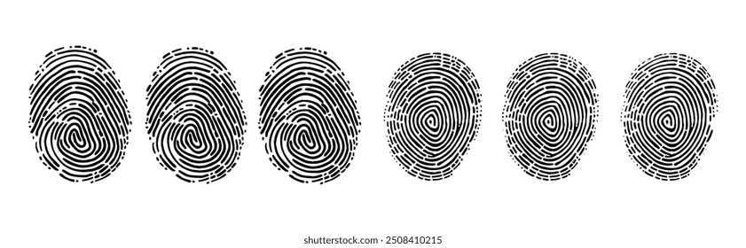 Fingerprint, biometric, identity icon set. Set fingerprint scanning icon sign