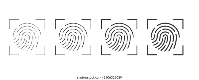 Fingerprint and biometric scanner icon. Fingerprint line symbol. Personal security and Identity authentication. Line icon. Vector illustration.