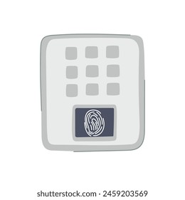 fingerprint biometric security device cartoon. recognition authentication, iris face, palm hand fingerprint biometric security device sign. isolated symbol vector illustration