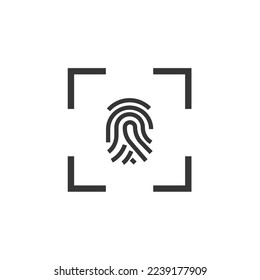 fingerprint biometric security vector icon