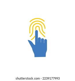 fingerprint biometric security vector icon