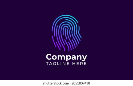 Fingerprint biometric technology security logo concept idea design.