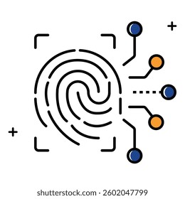 Fingerprint Biometrics Digital Security Access Vector Icon design