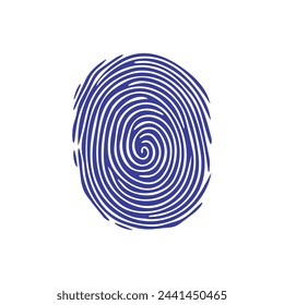 Fingerprint black and color icon mark human security vector design.