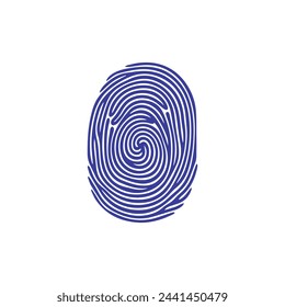 Fingerprint black and color icon mark human security vector design.