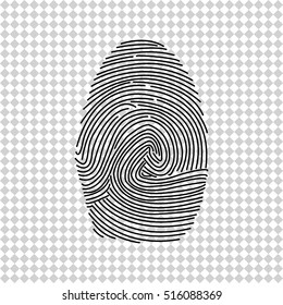 Fingerprint -  black vector icon