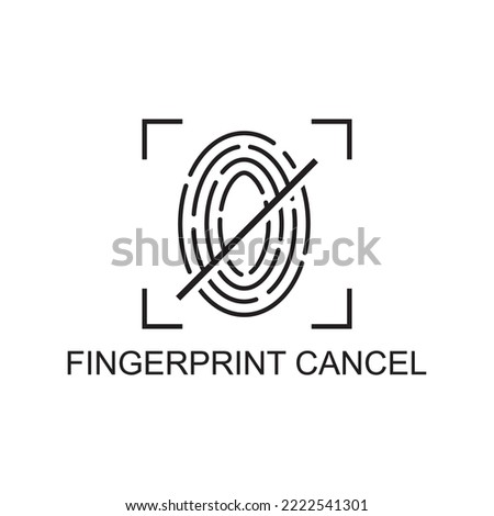 fingerprint cancel icon , technology icon