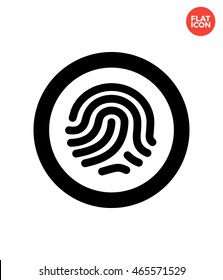 Fingerprint in the circle Icon Flat Style Isolated Vector Illustration