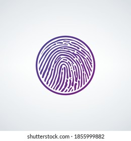 fingerprint circle icon, Stock vector illustration isolated on white background.