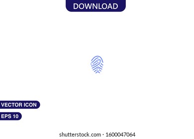  Fingerprint with circle marks icon in trendy flat style isolated on white background vector illustration