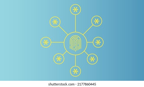 huella digital en el círculo y contraseña. concepto de seguridad. vector de ilustración.