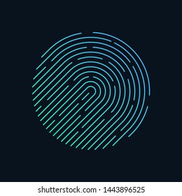 Fingerprint circle shape. vector illustration