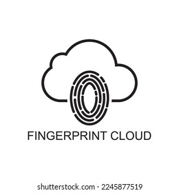 fingerprint cloud icon , safety icon