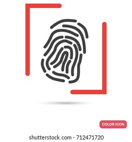 Fingerprint color flat icon
