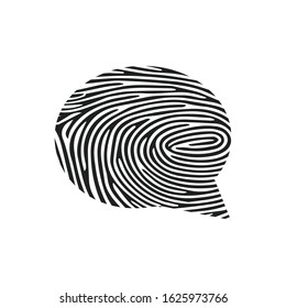 Fingerprint comments icon. Isolated thumbprint and fingerprint comments icon line style. Premium quality vector symbol drawing concept for your logo web mobile app UI design.