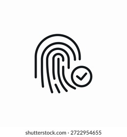 Vector de signo de icono de finalización de huella dactilar