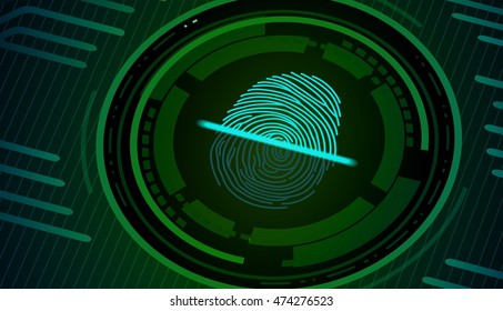 Fingerprint Concept Green Abstract Technology Background Stock Vector ...