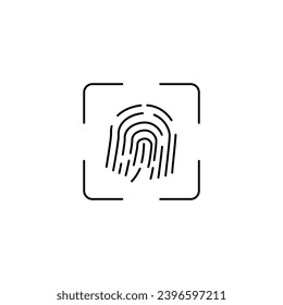 icono de línea de concepto de huella digital. Ilustración de elemento simple.diseño de símbolos de esquema de concepto de huella digital.