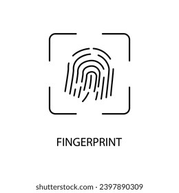 fingerprint concept line icon. Simple element illustration.fingerprint concept outline symbol design.