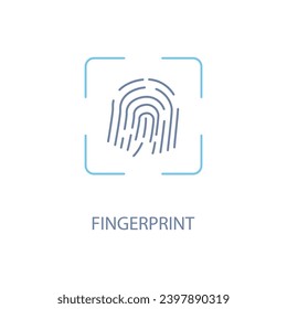 fingerprint concept line icon. Simple element illustration.fingerprint concept outline symbol design.