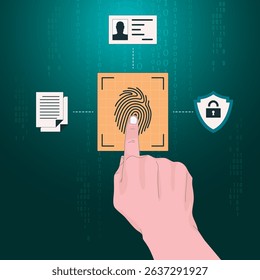 Fingerprint and concept and thumb impression. Vector Illustration