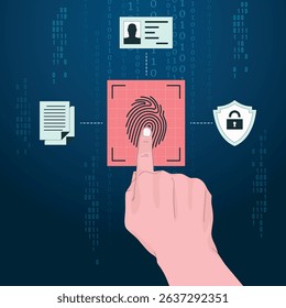 Fingerprint concept and thumb impression. Vector illustration