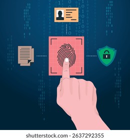 Fingerprint concept and thumb impression. Vector illustration