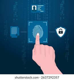 Fingerprint concept and thumb impression. Vector illustration