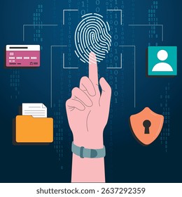 Fingerprint concept and thumb impression. Vector illustration
