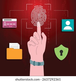 Fingerprint concept and thumb impression. Vector illustration