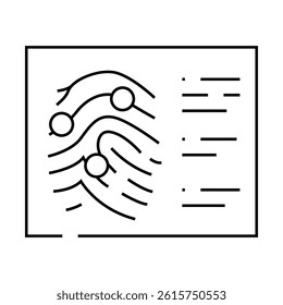 fingerprint crime line icon vector. fingerprint crime sign. isolated contour symbol black illustration