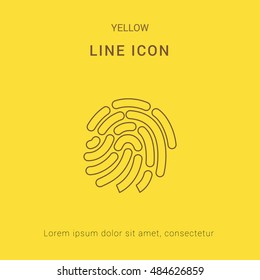 Fingerprint Cute yellow thin line icon / logo Design
