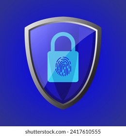 Fingerprint cyber secure icon. Internet security. Data protection privacy concept. Internet security online concept. Cyber security internet and networking. 