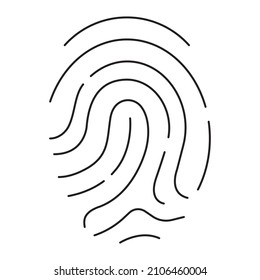 Fingerprint Dactylogram Touch Screen Spiral circle twist art Vector. Black and white. White background. Line drawing.