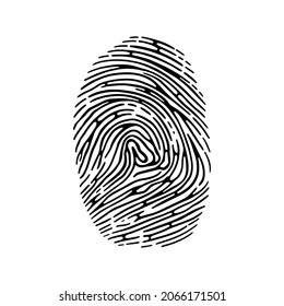 Fingerprint Dactylogram Vector Clipart, Biometric Thumbprint Image, Vector Fingerprint Friction Ridges, Biometric Human Fingerprint Clipart