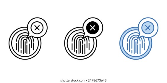 Fingerprint Delete icon design with white background stock illustration