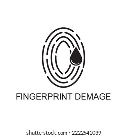 fingerprint demage icon , technology icon