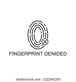 fingerprint denied icon , technology icon