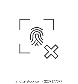 medida de seguridad de acceso a icono vectorial denegada por huella dactilar