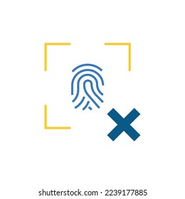 fingerprint denied vector icon access security measure