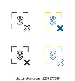 fingerprint denied vector icon access security measure