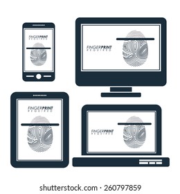 FingerPrint design over white background, vector illustration