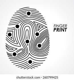 FingerPrint design over white background, vector illustration