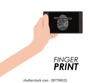 Fingerprint design over white background, vector illustration