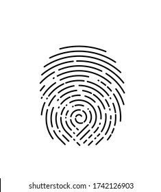 Ilustración vectorial de diseño de huellas digitales sobre fondo blanco