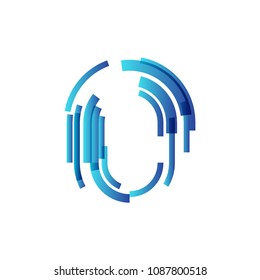 fingerprint digital abstract technology logo icon