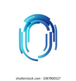 fingerprint digital abstract technology logo icon